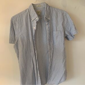 J Crew Seersucker Shortsleeved Button Up
